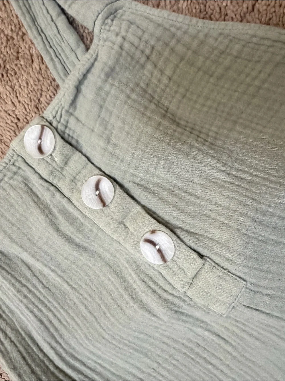 Zara Light Sage Linen-Blend Jumpsuit